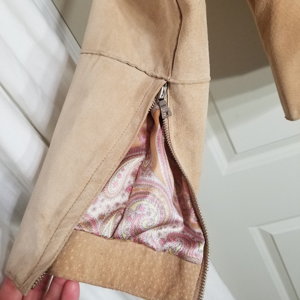 Andrew Marc Small Basic Tan Leather Jacket Zipper… - image 6